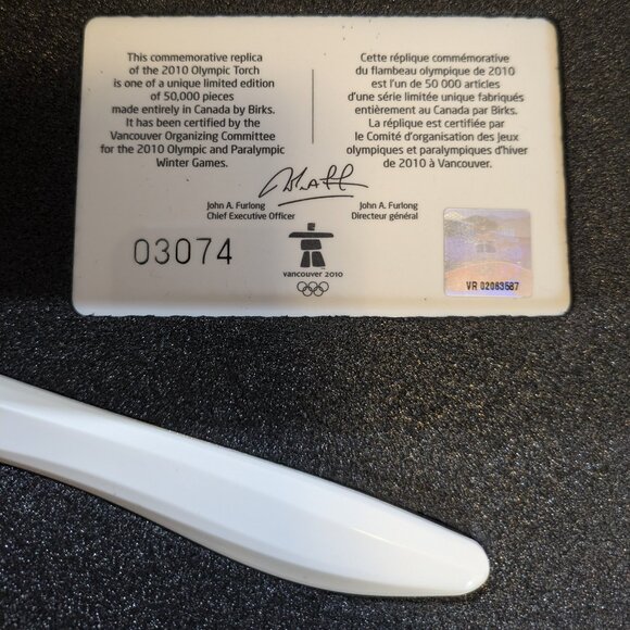 Olympic Torch Replica Birks Limited Edition Vancouver 2010 - Picture 6 of 11